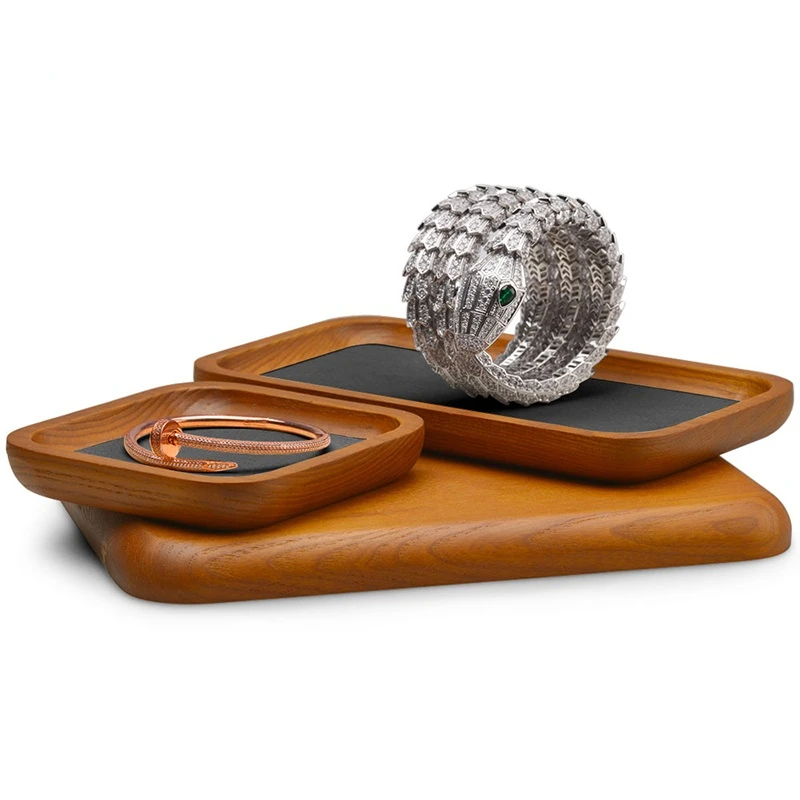 

Ins Fashion Wooden Ring Tray Necklace Tray Earrings Brooch Bracelet Bangle Tray Jewelry Display Tray Jewelry Organizer