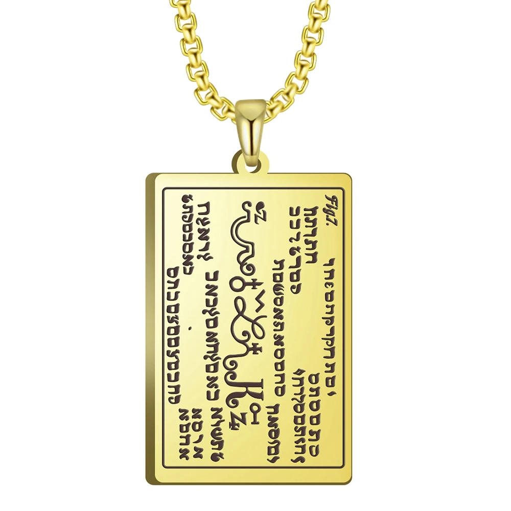 

2 Colors 24x40mm The Sixth And Seventh Books Of Moses Figure 21 The Twelfth Table Of Schemhamforasch Pendant Necklace