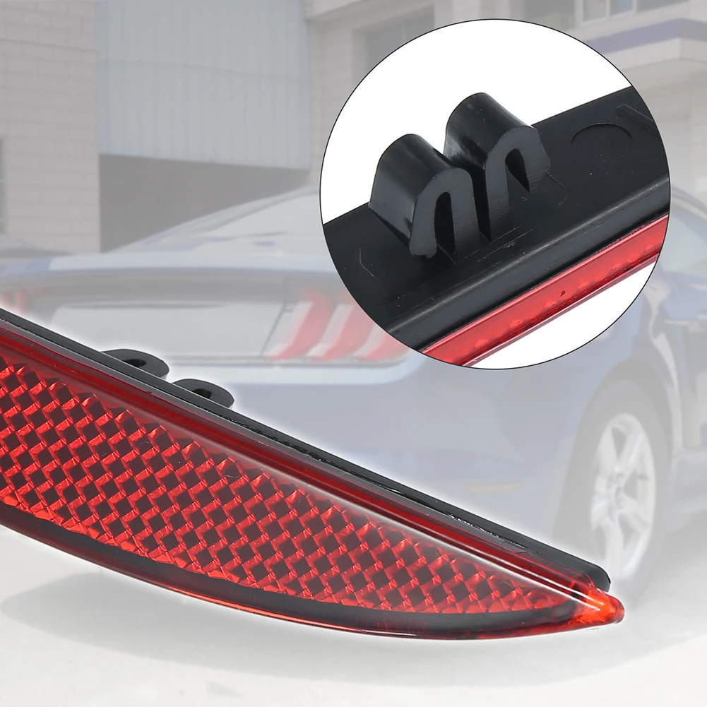

2Pcs Red Lens Rear Bumper Reflector Lenses For Ford Mustang 2018-2022 Car Light Accessories Red Tinted Lens
