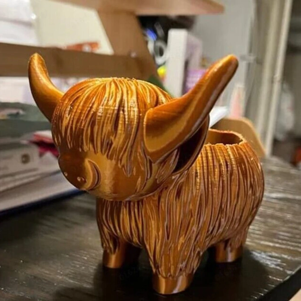

Cartoon Cow Flower Pot Succulent Resin Decoration Animal Tabletop Handmade Aesthetic Room Decor