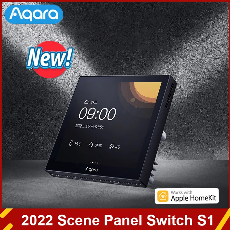 

Новый настенный выключатель Aqara Smart Scene S1 3,95 IPS сенсорный экран с ИИ нейтральный светильник ель света голосовой пульт дистанционного управления для Apple Homekit