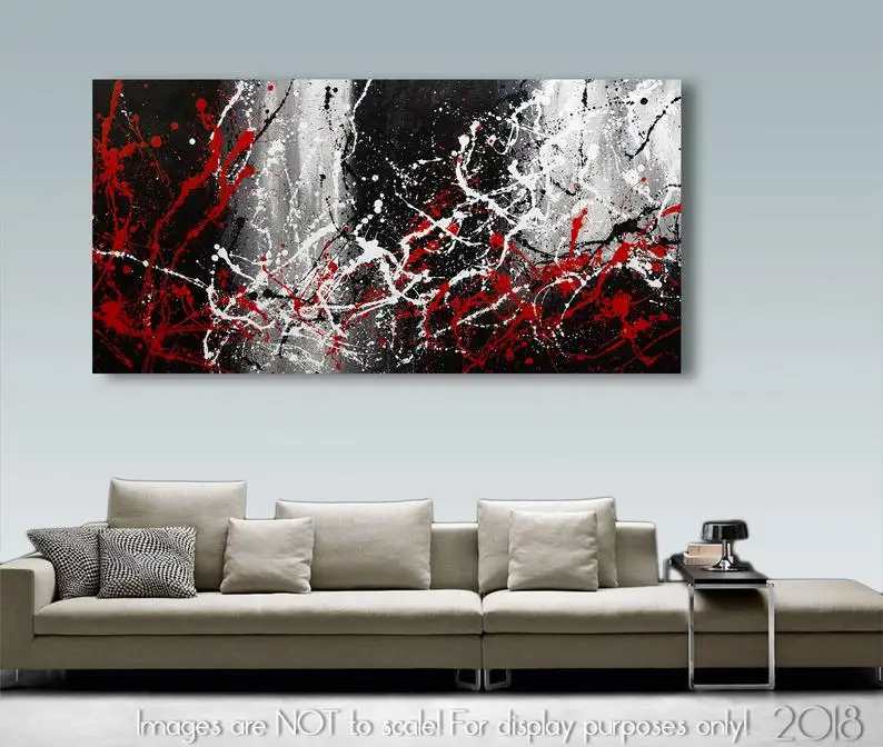 

Extra Large Black White and Red Art, Palette Paintingabstract oil painting, abstract painting, contemporary art painting art