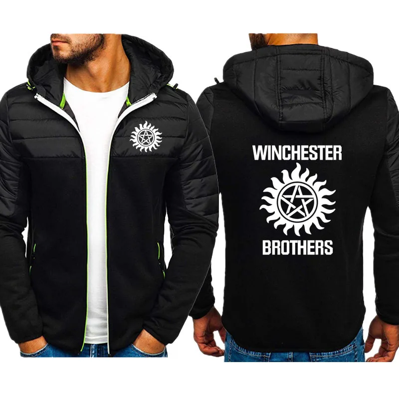 

Winchester men's Zipper sportswear jacket thicken High quality men's loose sports jacket Contrast color stitching warm jacket