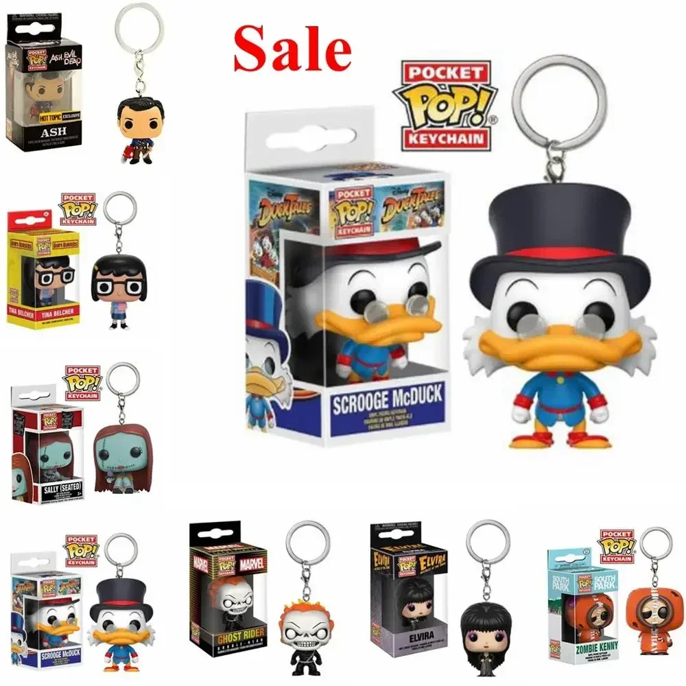 Брелок с героями мультфильмов Funko POP SCROOGE McDUCK Zombie Kenny TINA BELCHER ASH SALLY Seated CHOST RIDER ELVIRA