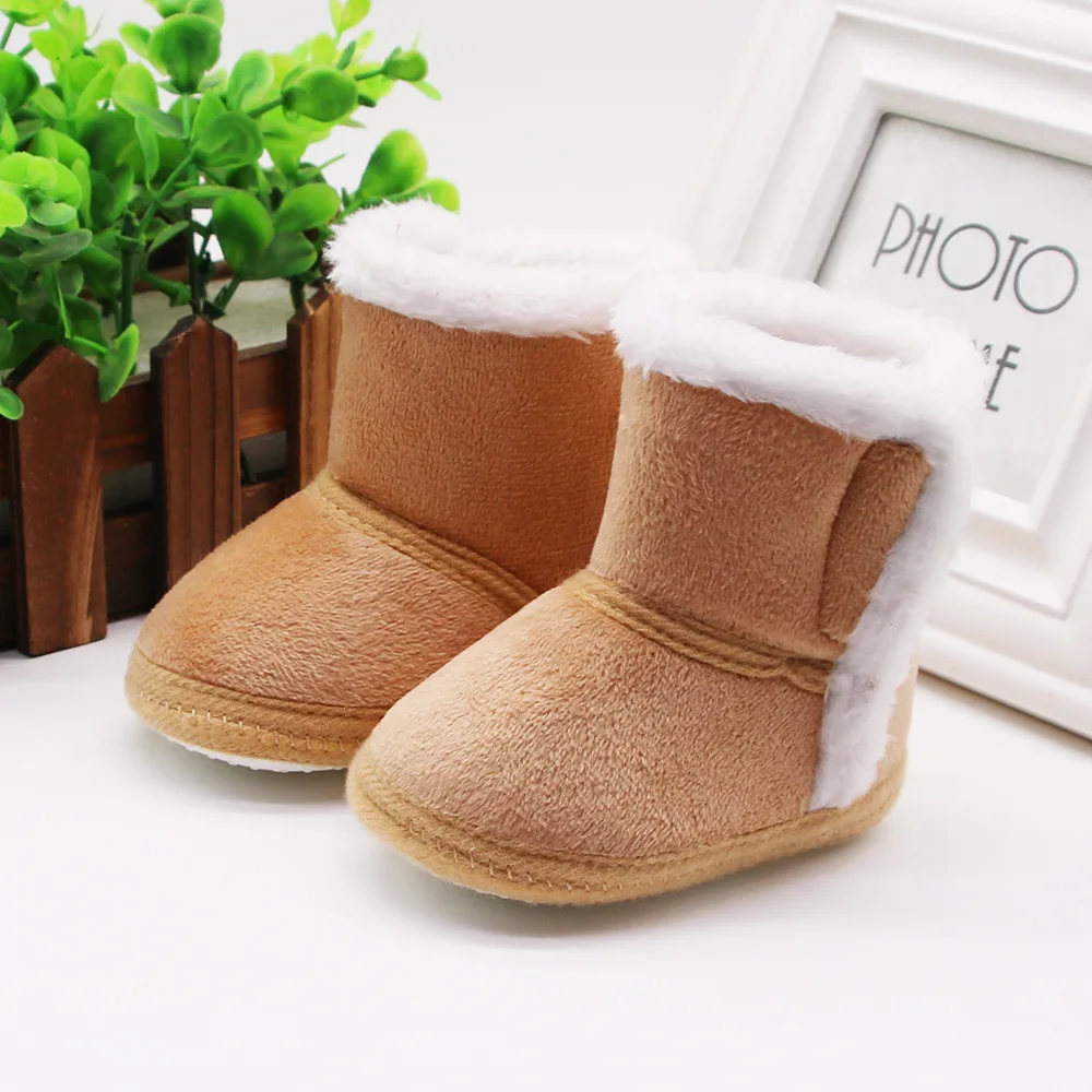 Baby Winter Warm Newborn Toddler Boots 1 Year Baby Girls Boys Shoes Soft Sole Fur Snow Boots 0-18M