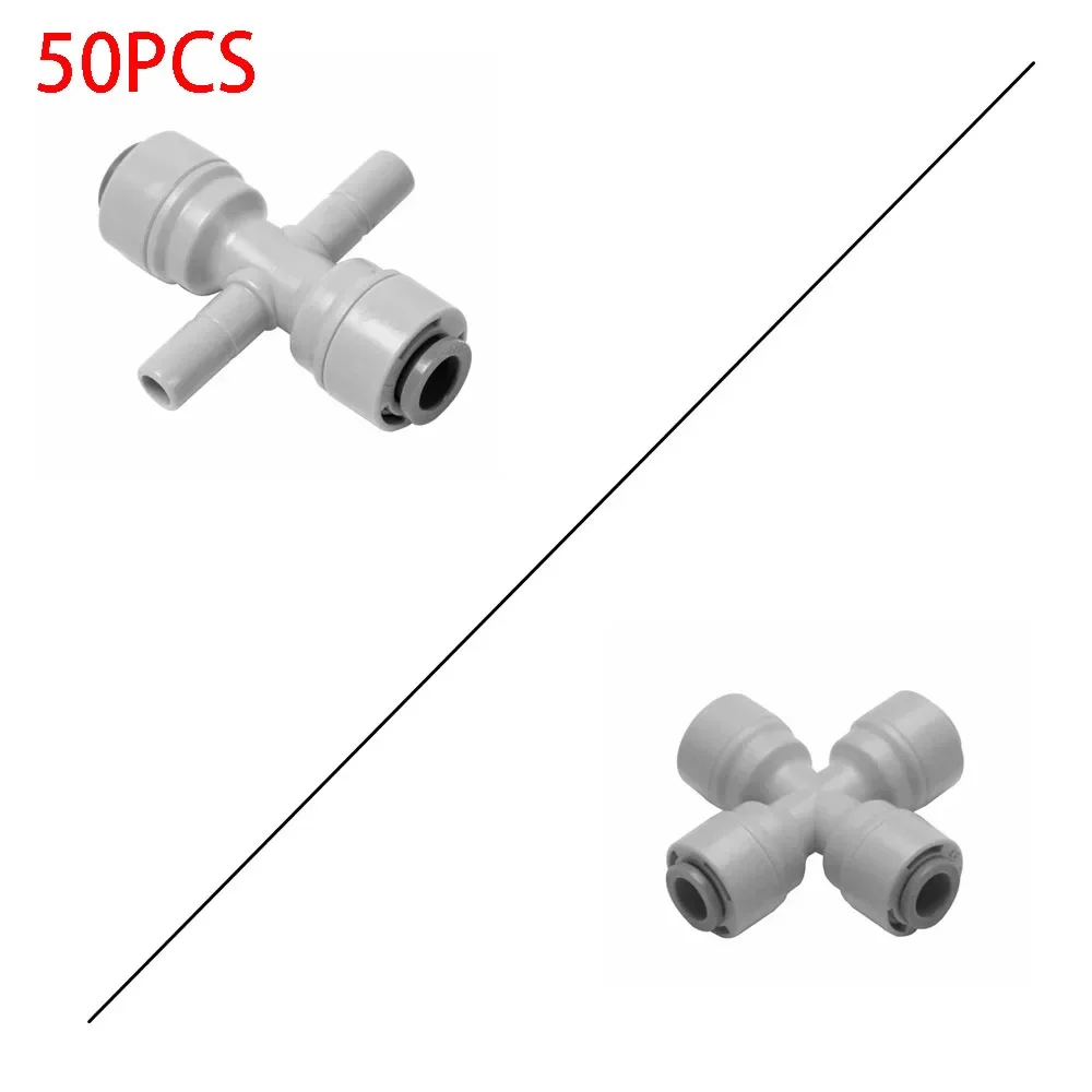 50 шт. iTiGER RO фитинг для воды крестового типа 1/4 быстрое соединение 4-ходовой шланг