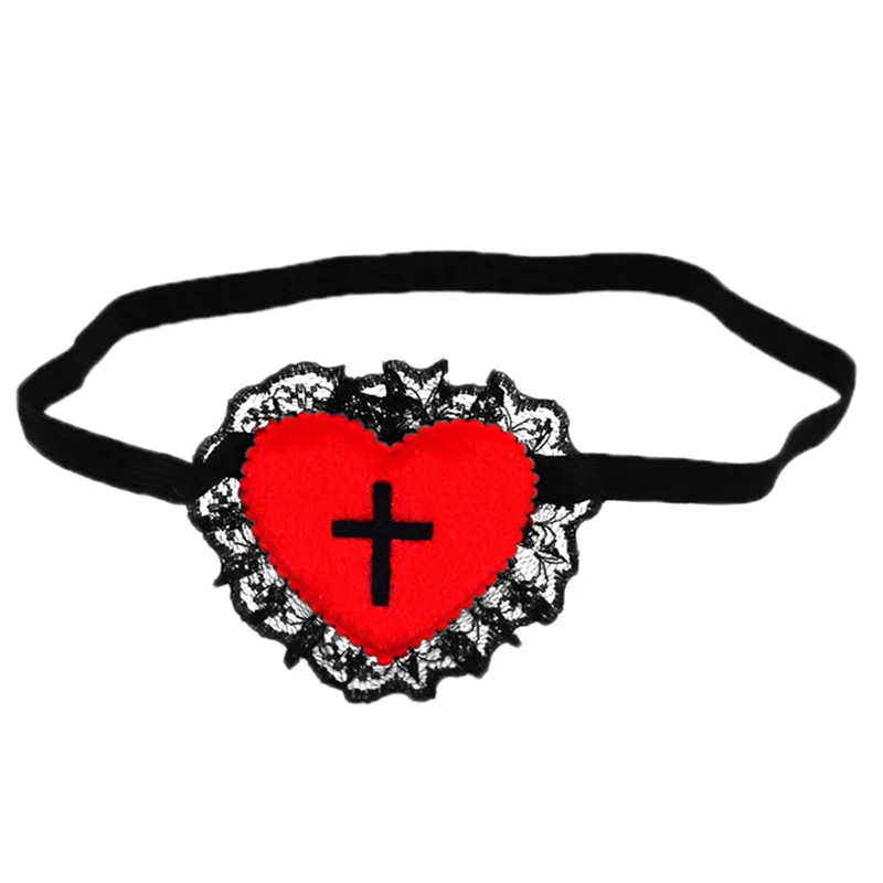 

1PC Gothic Eye Patch Red Heart Black Cross Eye Patch Cosplay Masks Eye Patch Anime Costume Eyeshadow Single Eye Mask Blindfold