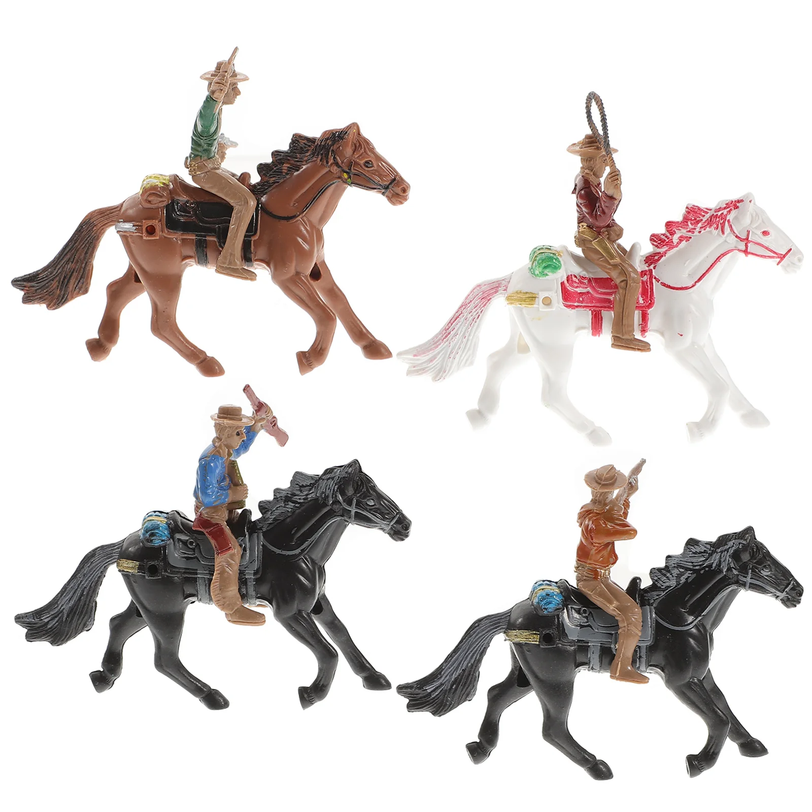 

Cowboy Cake Decorations Riding Model Desktop Statues Plastic Kids Toys Playset Figurines Models Topper