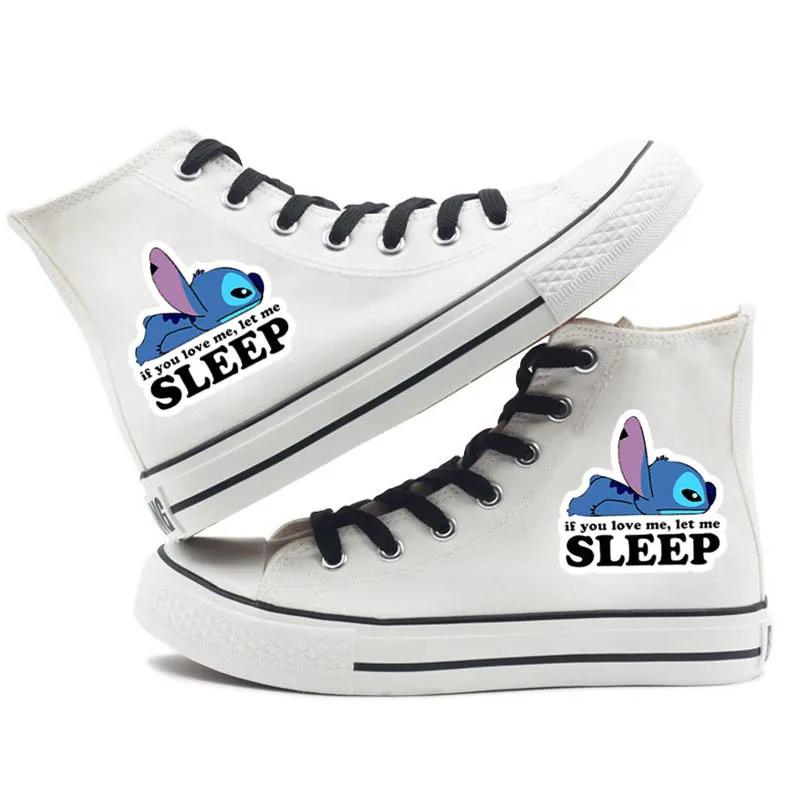 

Disney cartoon stitch new couple high-top canvas shoes Korean breathable boys and girls sneakers size 35-44