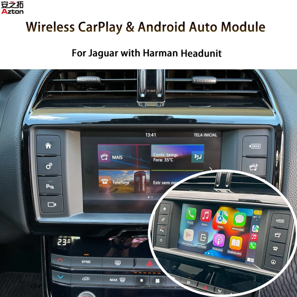 

Car Multimedia Upgrade CaPlay In OEM Screen for Jaguar XE XJ F-PACE E-PACE F-TYPE with Harman Radio Airplay Android Auto Box