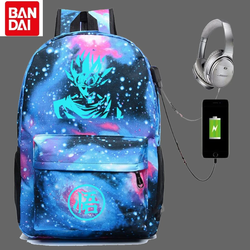 

Bandai Anime Dragon Ball Son GokuUSB Schoolbag Starry Night Light Charging Large Capacity Waterproof Student Backpack