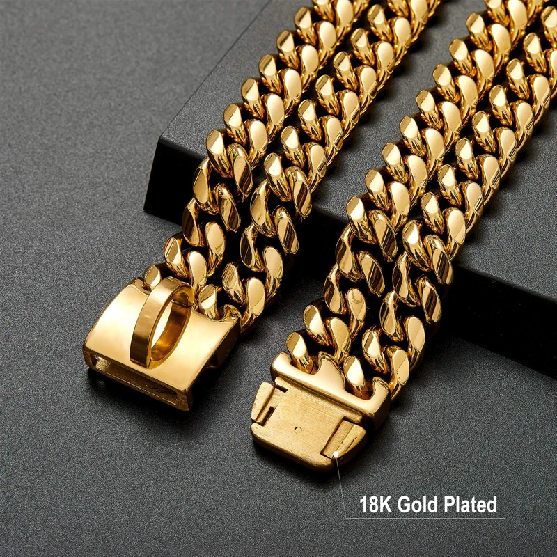Ошейник для собак Benepaw Heavy Duty Strong кубинская цепочка крепкий ошейник 18 К