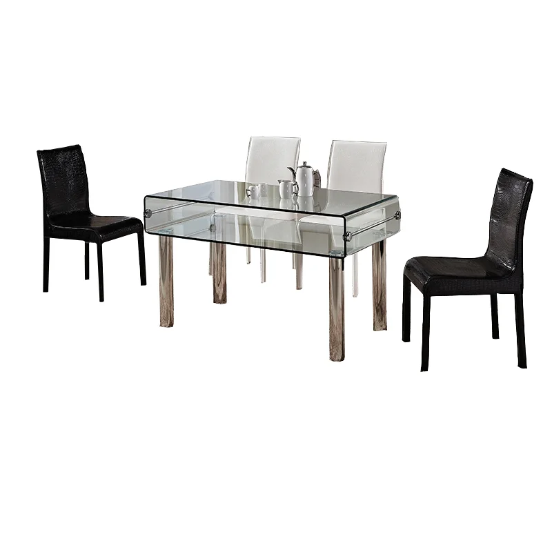 

Glass dining table and chair combination meeting, reception, storage, simple, modern minimalist table restaurant