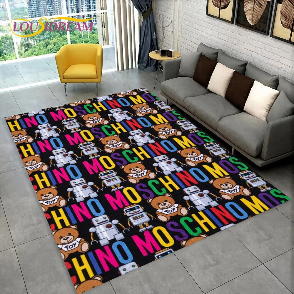 Фото 3D-коврик Moschino в виде мультяшного медведя, ковер для гостиной, спальни, дивана, придверный коврик, декоративный коврик, детский нескользящий напольный коврик, подарок №3