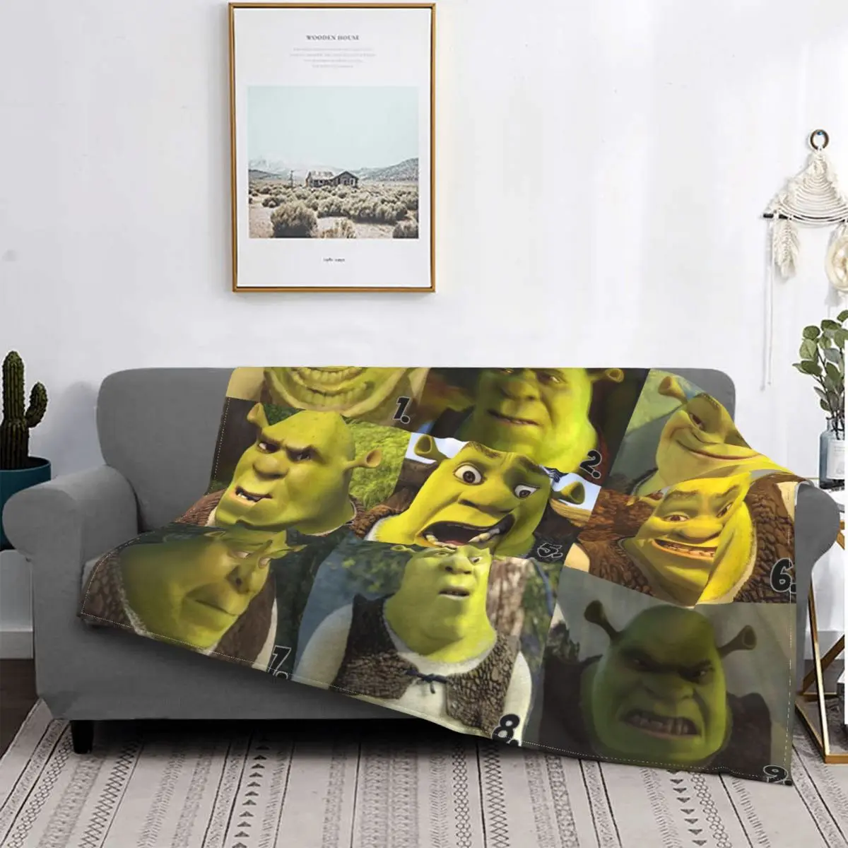 

Shrek Funny Blanket Flannel Winter Portable Super Soft Throw Blanket for Bedding Bedroom Bedspreads