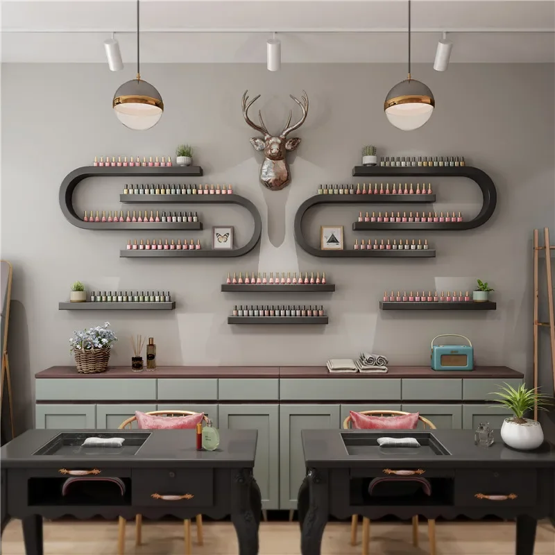 Полка для лака ногтей настенный стеллаж хранения шкаф маникюрного салона