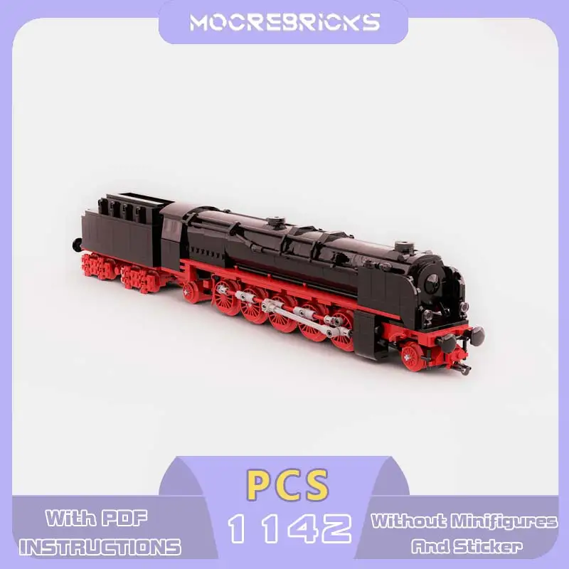 Фото Конструктор MOC 1/38 BR45: Моторизованный паровоз в стиле ретро (Германия, Европа), модель 2-10-2, для тяжелых грузовых перевозок, для взрослых №1