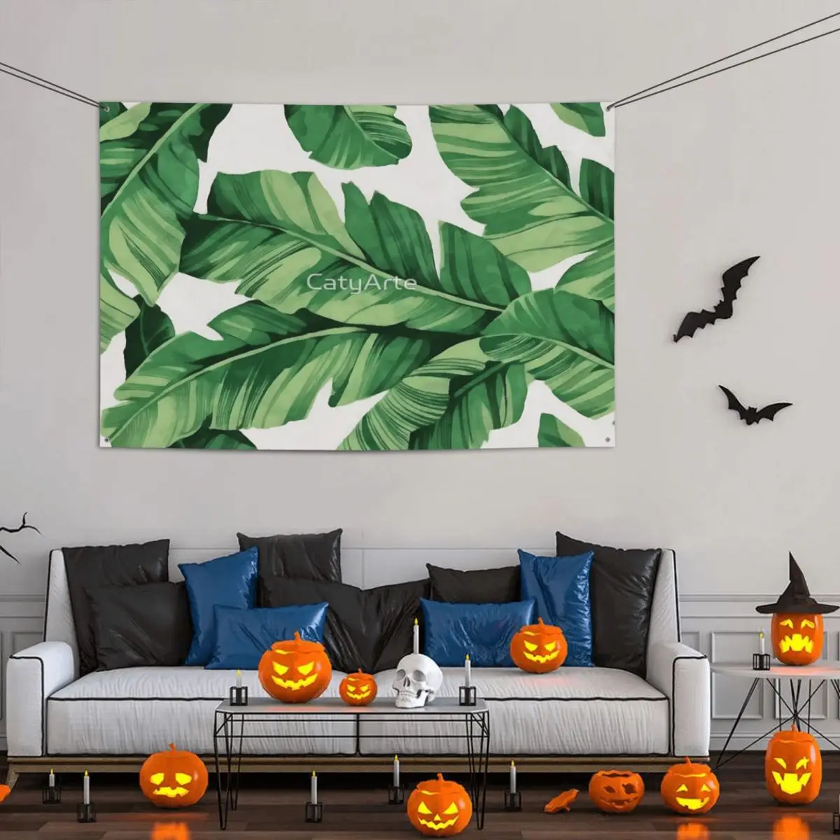 

Tropical Banana Leaves Party Banner Decor 120x180cm Vintage Decorative Fade Resistant Flowy Delicate