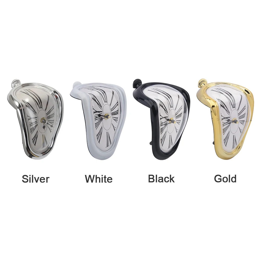 Декоративные пластиковые деформированные кварцевые серебряные настенные часы