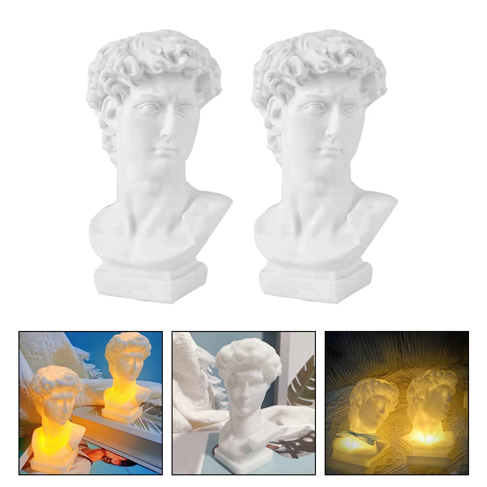

Lamp Night Light David Nursery Head Statue Table Decorative Kids Bedroom Sleeping Nightstand Sculpture Bedside Baby Figurine