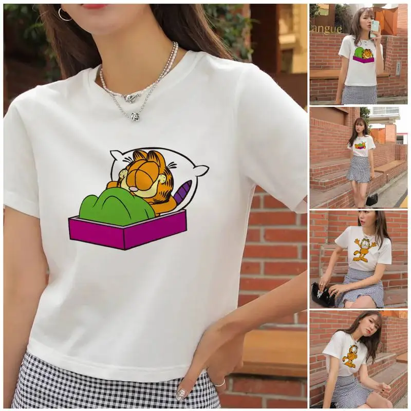 Женская футболка с круглым вырезом в стиле хип-хоп |