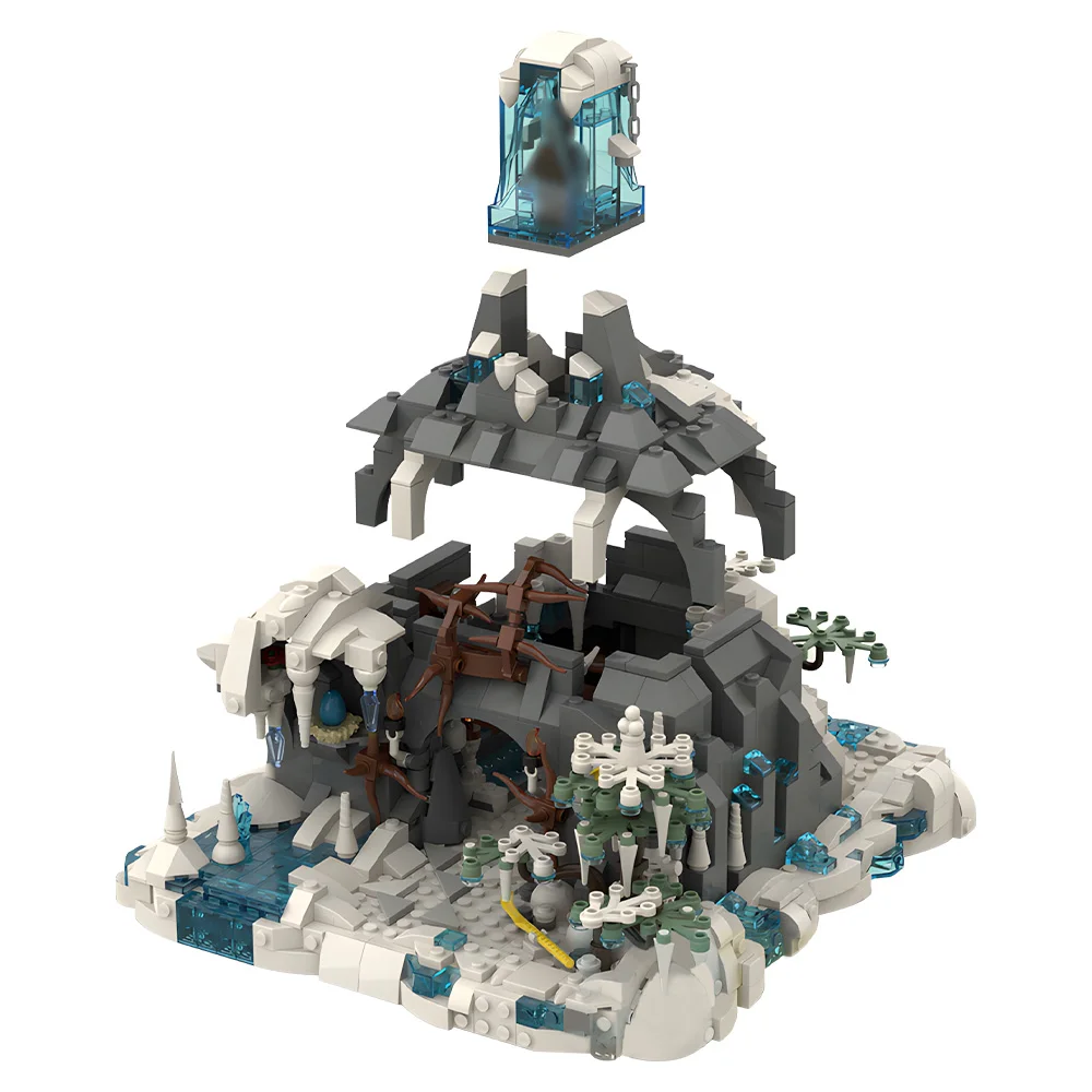 Фото MOC-203593 Снежный тролл Пещера Серия Пещерный дом Строительные блоки DIY Модель Кирпичи Головоломки Игрушки Маленький кирпич Рождественские подарки 1279 шт. №3