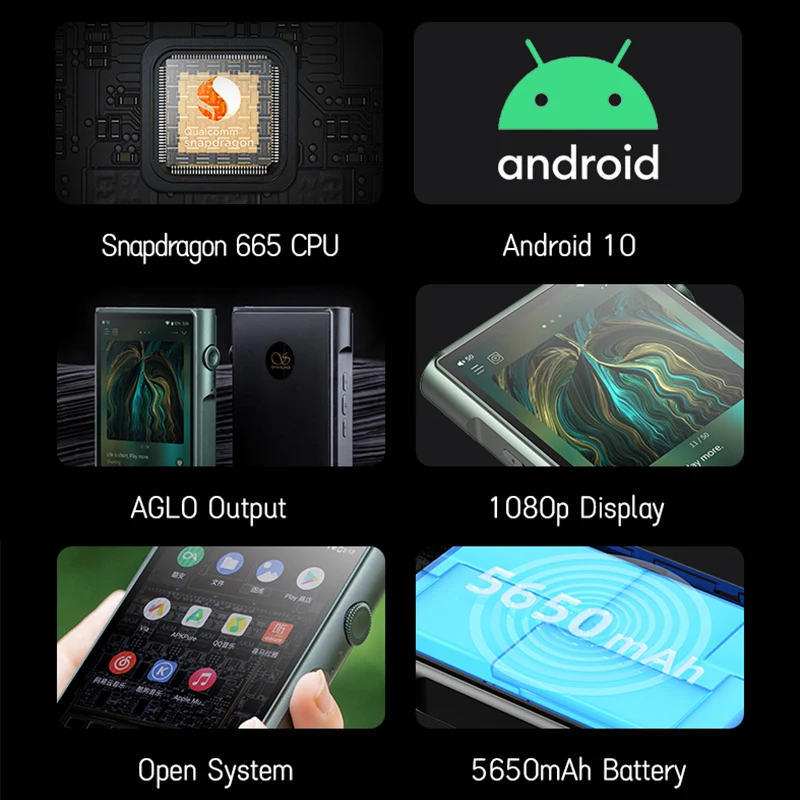 Портативный музыкальный плеер SHANLING M6 Ultra HIFI с 4-мя AKM AK4493SEQ USB ЦАП Hi-Res AMP Open Android10