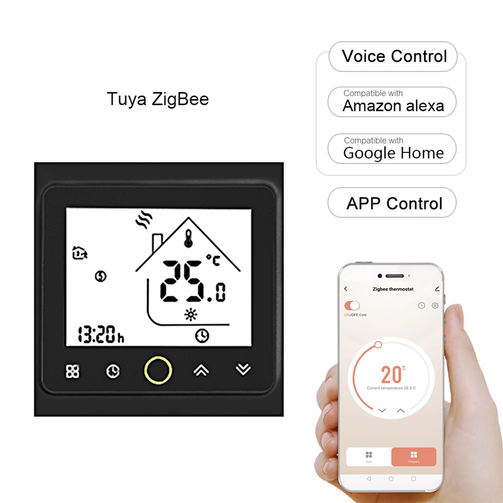 

Tuya Smart Wifi Thermostat Water Floor Heating LCD Digital Touch Temperature Controller With Voice Control for Google Home Alexa