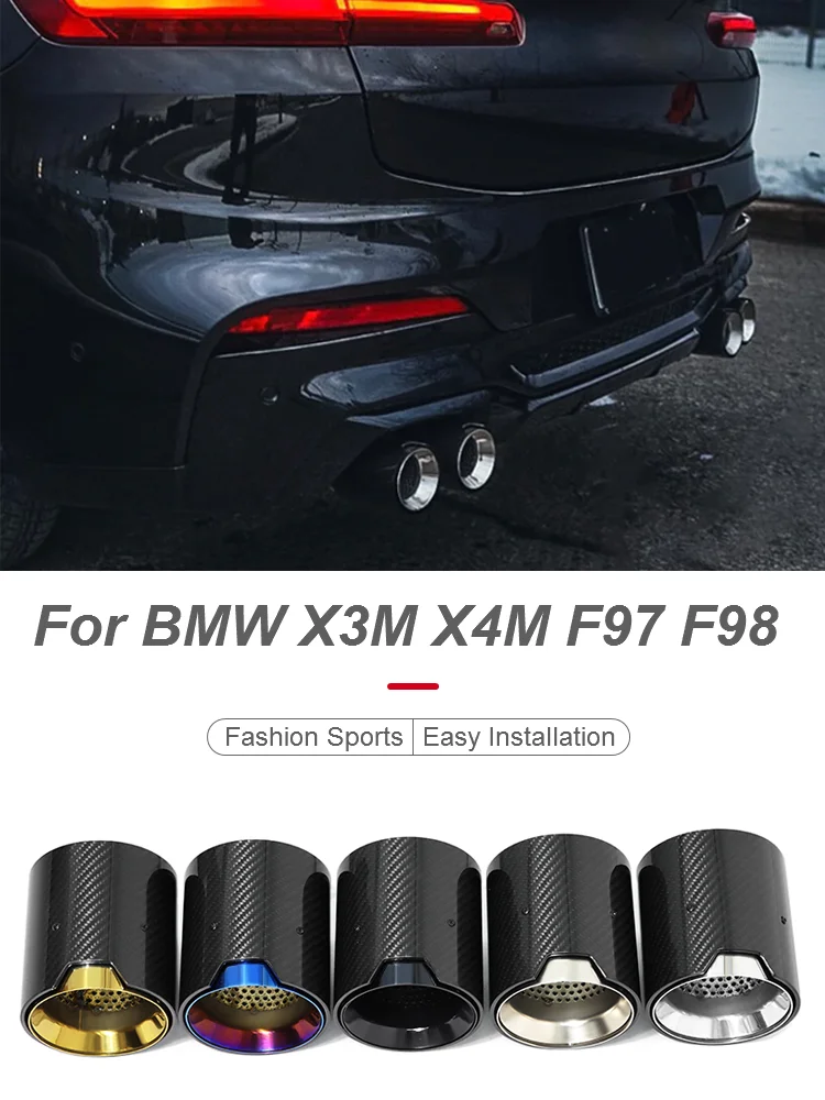 Фото Наконечники выхлопных труб SYPES для BMW X3M, X4M, X5M, X6M, F97, F98, F95, F96: карбоновые насадки на выхлопную трубу M Performance для индивидуального тюнинга №2
