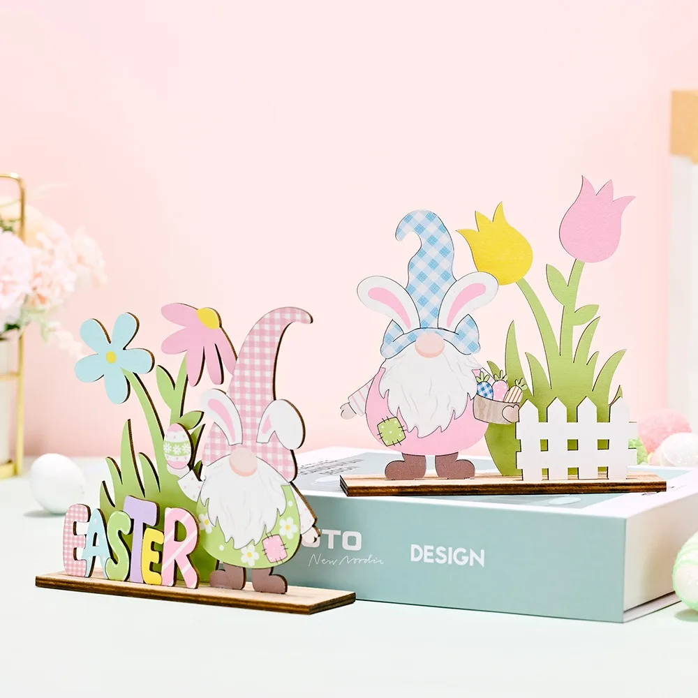 

2022 Easter Spring Wooden Pendant Happy Easter Decorations for Home Bunny Egg Chick Door Ornament Rabbit Easter Party Decoration