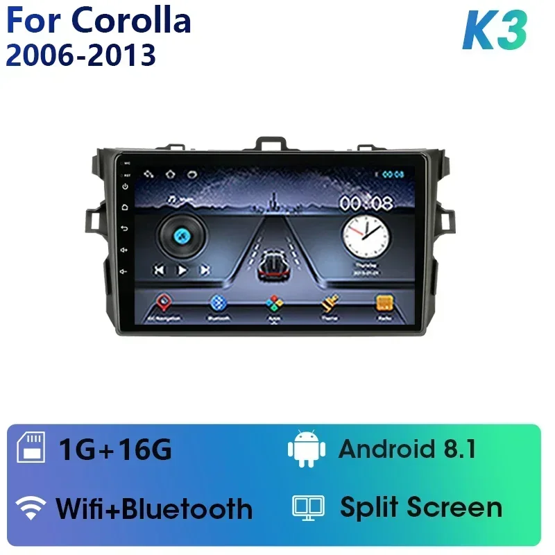 

Автомобильная магнитола JMCQ 9 "Android 12,0 для Toyota Corolla E140/150 2007 2008 2009 2010 2011 2012 2013 мультимедийный плеер 2 Din головное устройство