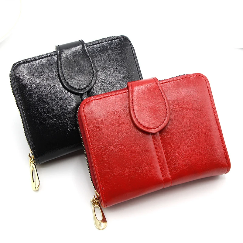 

Women's Wallet Small PU Leather Card Holder Coins Purse Woman Wallets Buckle Cards Case Short Ladies Zipper Wallet Cartera Mujer