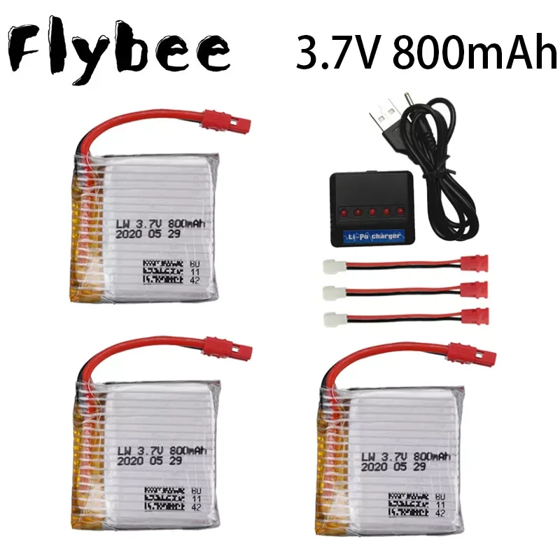 

3.7V 800mAh lipo Battery For Syma X21 / X21w x26 RC Quadcopter Drone Spare Parts Accessories 3.7V Battery Charger Set