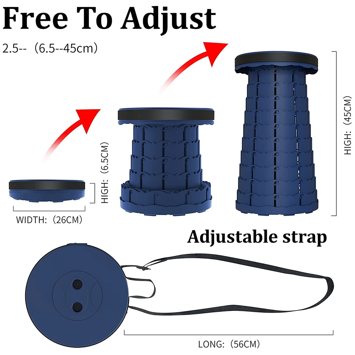 Retractable Stool Portable Camping Foldable Chair Telescopic Folding Stools Seat for Outdoor Beach Chairs Fishing | Мебель
