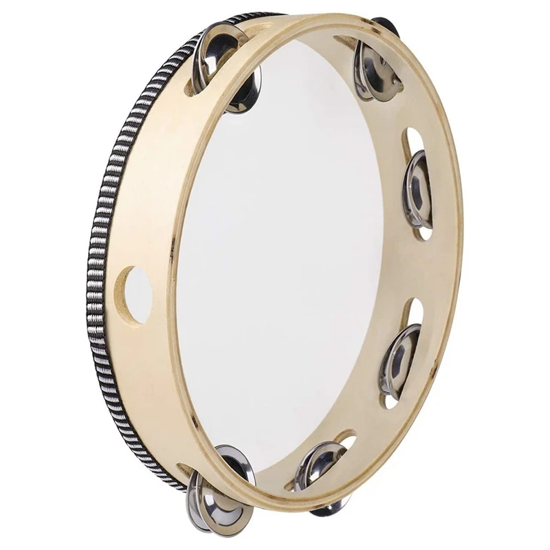 

Wooden Hand-Held Tambourine Jingle-Hand-Held Percussion Drum Music Tambourine,Suitable For Children's Gifts KTV Party