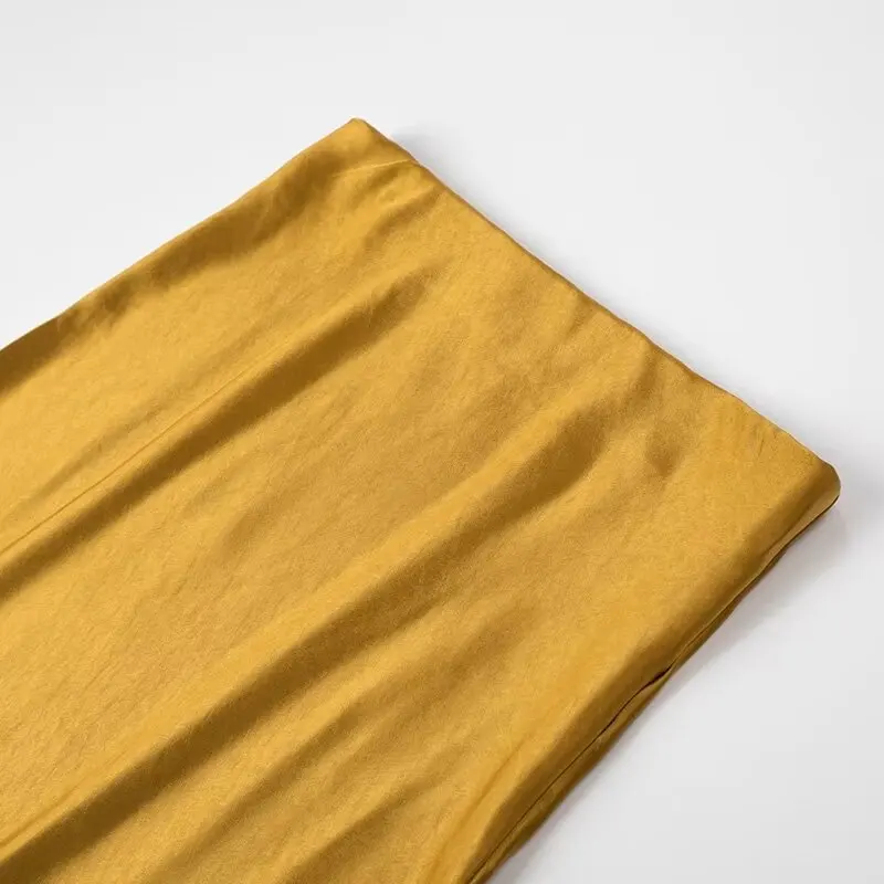 Женская атласная юбка-годе тонкая однотонная базовая юбка до щиколотки не