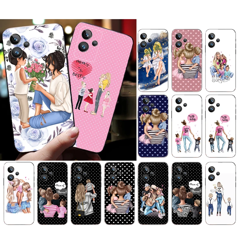 Mama Mom Daughter Son Phone Case for OPPO Realme 10 Pro Plus 9 8 7 6 Pro GT 2 Pro X2 Pro C21Y C11 X3 SuperZoom Funda