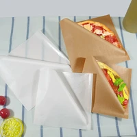 100pcs biscuits doughnut paper bags oilproof bread craft bakery food packing kraft sandwich donut bread bag
