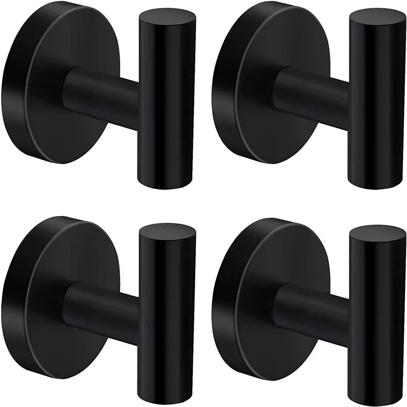 

SUS 304 Stainless Steel Heavy Duty Strong Hooks for Home, Refrigerator, Grill, Kitchen,Key Holder,Black, Multi-Purpose 4pc