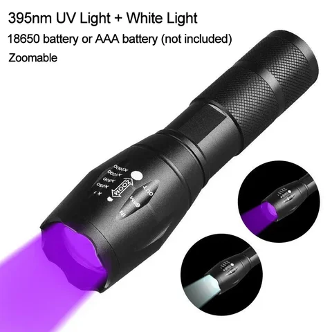 2 в 1, ультрафиолетовый фонарик для обнаружения пятен мочи животных