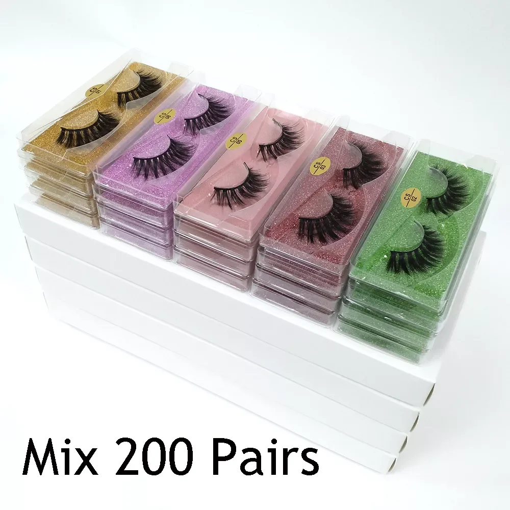 

NEW2023 Wholesale Eyelashes 30/50/100/200pcs 3d Mink Lashes Natural Mink Eyelashes Wholesale False Eyelashes Makeup False Lashes