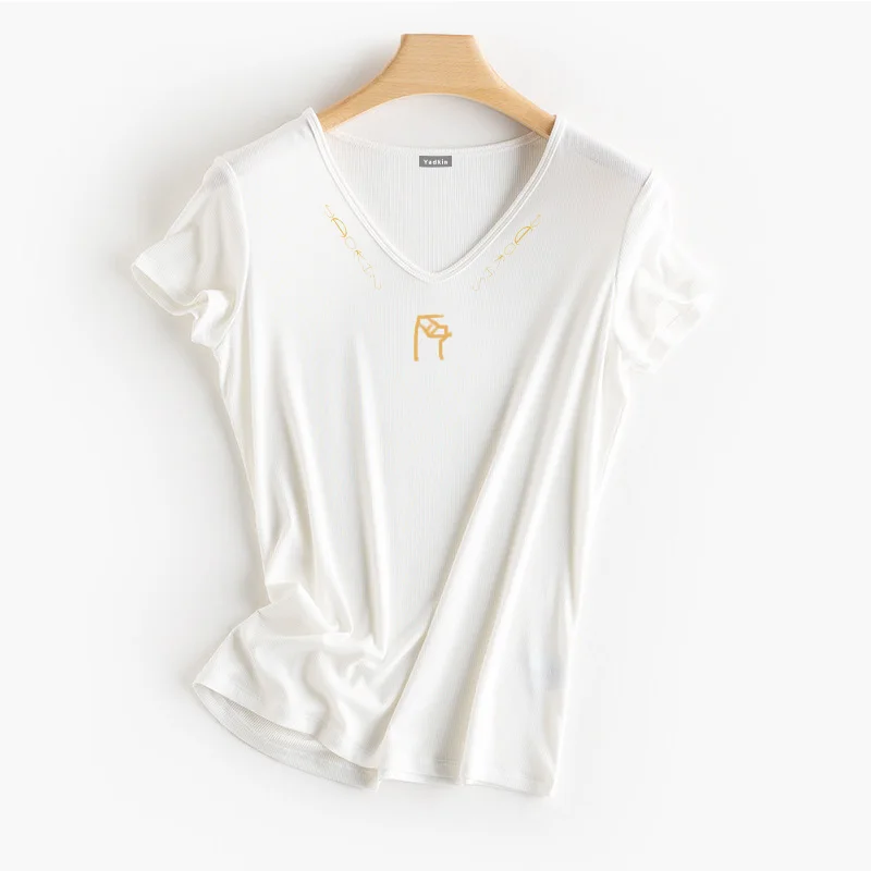 

2023 Европейская и американская Высококачественная Женская воздухопроницаемая хлопковая футболка с коротким рукавом для отдыха