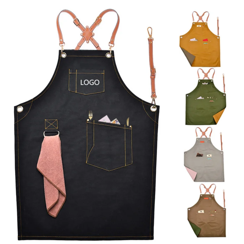 Новинка искусственный джинсовый Рабочий Фартук бариста Парикмахерская рабочая