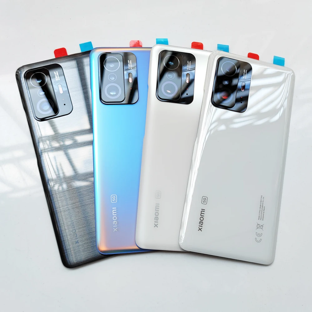 

Оригинальное стекло Mi 11t для Xiaomi 11T Pro, крышка аккумулятора Xiaomi 11T, запасная задняя крышка корпуса с клейкой лентой и объективом камеры