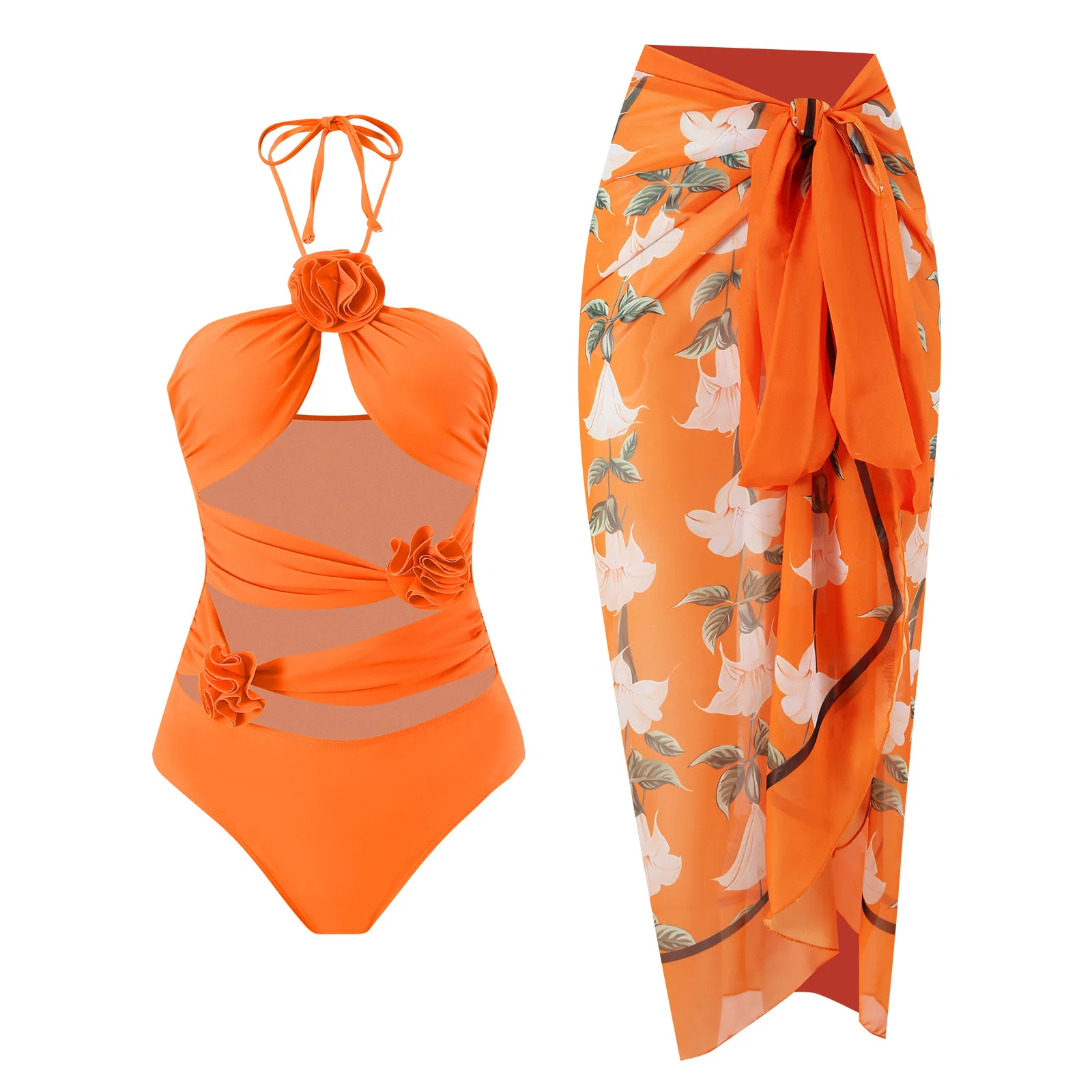 

2023 Push Up Women Bikini Set Floral Printed Ruffle Bikinis Strappy Bandage Swimwear Brazilian Biquini Bathing Suit