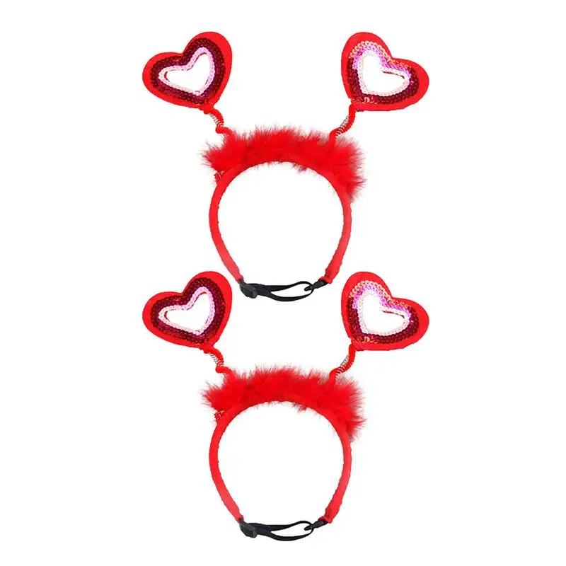 

2Pcs Love Hair Band Delicated Valentine'S Day Pet Heart Shaped Hair Band Adorable Pet Hairpin Party Hair For Dog Accessories