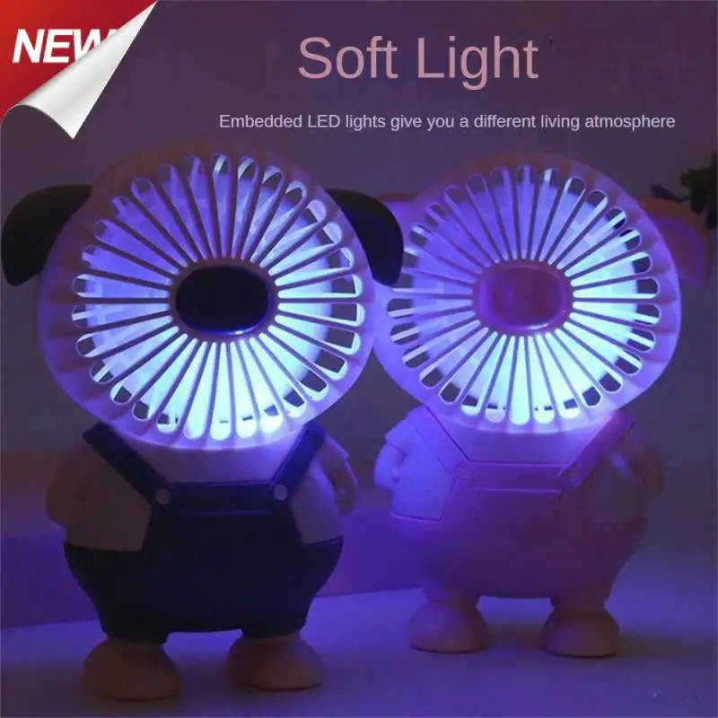 

High Quality Cartoon Fan Desktop Student Big Wind Small Fan Office Fan Portable Handheld Fan Usb Portable Charging Summer