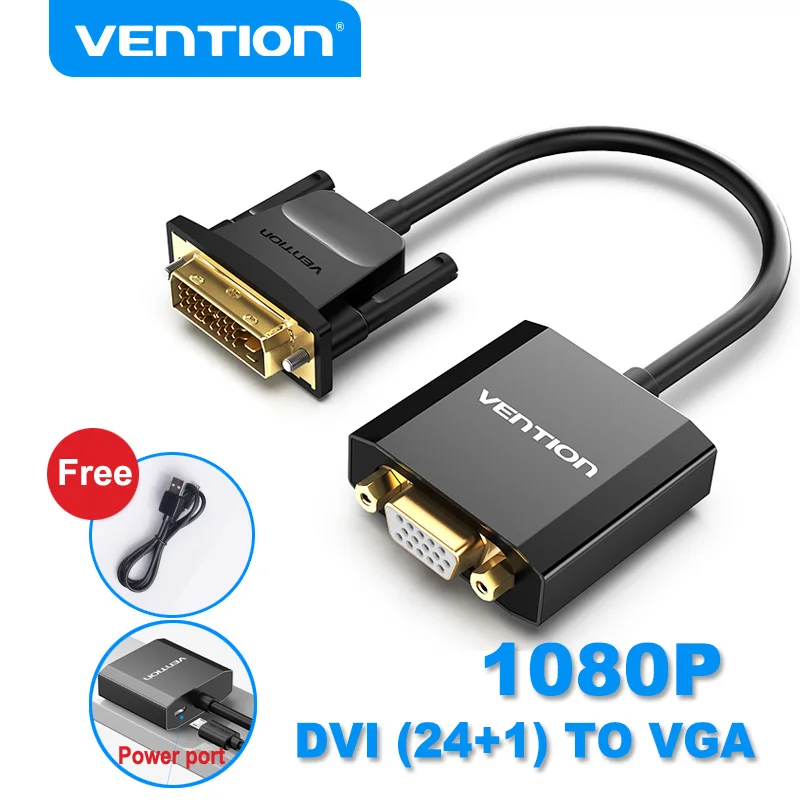 Адаптер VENTION DVI-VGA DVI24 + 1 к AVG Cabel DVI-D 1080P HD конвертер для монитора ТВ ноутбука