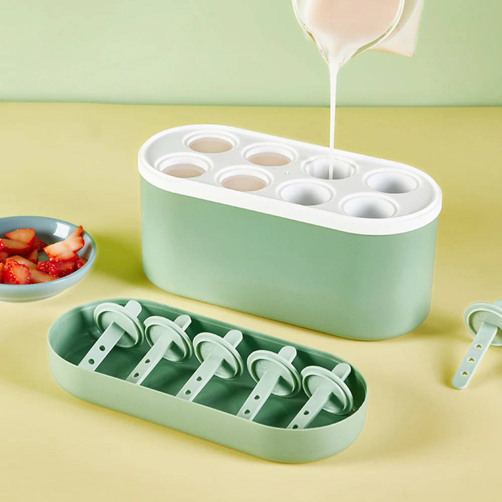 

8 Hole Ice Cream Mold Ice Mould Handmade Dessert Popsicle Mold Ice Cube Make Reusable Forms Ice Cream Ice Tools Kitchen Gadget