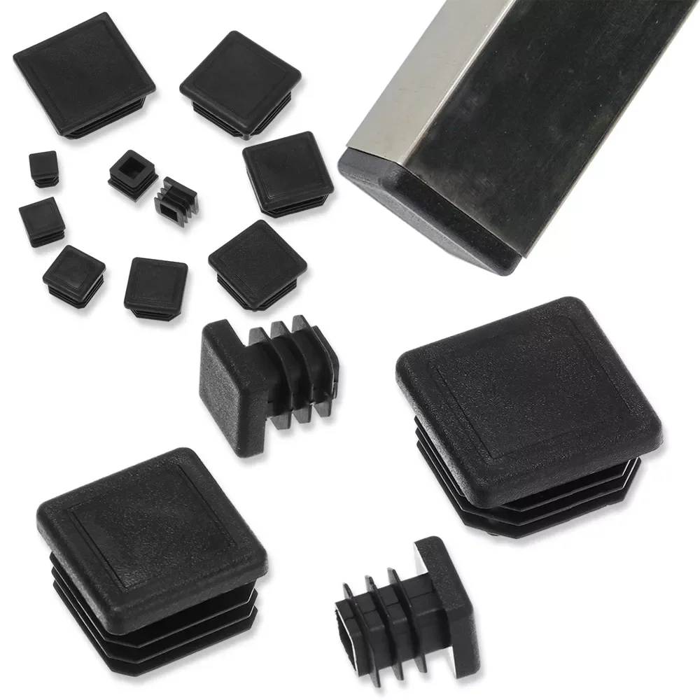 

Hot 10Pcs Plastic Furniture Leg Black Blanking End Caps Furniture Feet Wear-resistant Chair Leg Caps Floor Protection Anti-slip